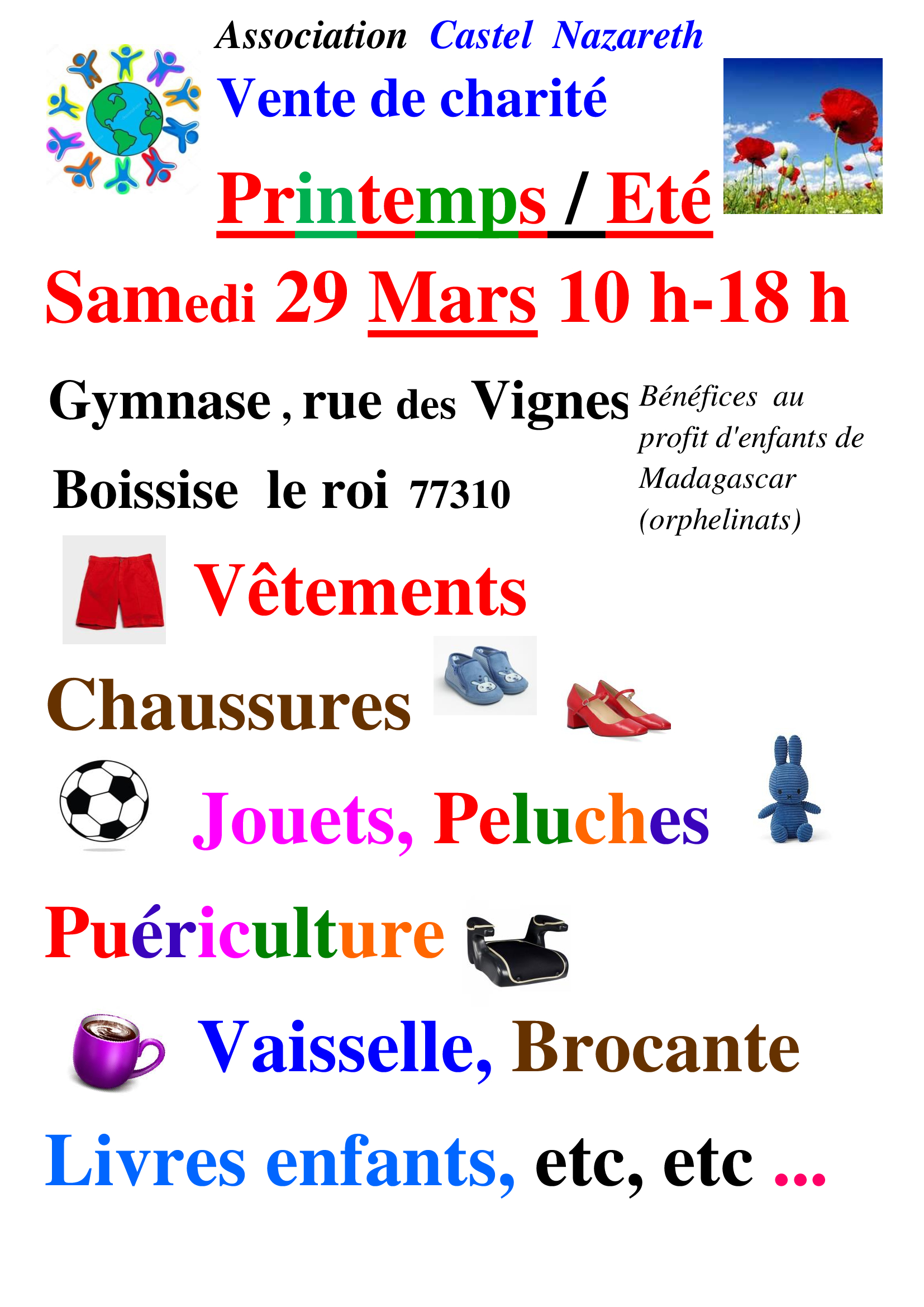 VENTE DE CHARITE @ Gymnase rue des Vignes